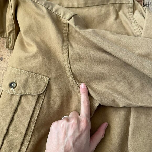 Vintage Filson Mens Khaki Shirt Size 44 Cotton Long Sleeve Button-Up - Picture 4 of 7